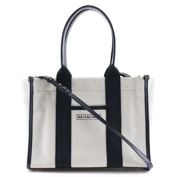 Balenciaga Navy White Canvas handbag - Picture 1 of 10